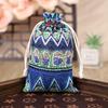 Bolsas de Lino Azul y Blanco Estilo Chino al por Mayor Bolsas de Lino y Algodón con Cordón para Sachet Vacío Bolsas para Joyería y Regalo Bolsas Organizadoras de Almacenamiento