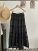 Saia Bolo Omalai com Tule Fluido, Saia Midi de Linha A Franzesa com Babados para Mulheres Primavera/Verão 2026 6776