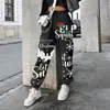 Pantalones Europeos y Americanos Transfronterizos para Mujer Otoño e Invierno Nuevos Pantalones Deportivos Holgados de Fitness con Estampado Navideño Europeo y Americano