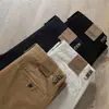 Pantalones caqui gruesos, holgados, largos para hombre de otoño e invierno, suaves y cómodos, de cintura alta, pierna recta, pantalones casuales de negocios