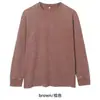 Camiseta Lavada Retro Europea y Americana Transfronteriza, Marca de Tendencia Holgada Vintage de Peso Pesado, Camiseta de Manga Larga con Cuello Redondo de Algodón Puro para Hombre