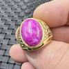 Anel de jade flor de pessegueiro superfície de ovo de jade anel de quartzo rosa rocha de jade anel de diamante anel grande pulseira de anel de jade