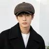 Gorra de lana de espiga para hombre estilo boina, nueva y cálida para otoño e invierno, estilo retro británico, gorra de boina para mujer