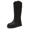 Botas de chuva de salto alto transfronteiriças para moda feminina ao ar livre vestuário ao ar livre botas de chuva longas impermeáveis antiderrapantes botas de água cor sapatos de borracha