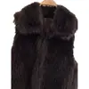 Fabricantes Mayoristas de Ropa para Mujer Transfronteriza 2025 Nuevo Estilo Solapa Cremallera Sin Mangas Piel Sintética Chaleco Cálido Chaleco Chaqueta