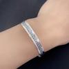 Pulsera Vintage Estilo Chino Simple Sutra del Corazón Plata Dazu Maldición del Corazón Mori para Hombre y Mujer Relieve Sánscrito Antiguo Pulsera de Plata