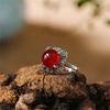 Joyería de Plata Tailandesa Vintage Plata S925 Anillo de Ónix Negro para Mujer Moda Versátil Anillo Abierto