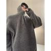 Suéter com capuz estilo americano de rua alta de inverno com meio zíper masculino solto estilo coreano casual suéter para todos os gostos jaqueta ins moderno