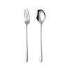 Cross-border Amazon 304 aço inoxidável coreano estilo garfo de titânio chapeado Creative Western Food Long Handle Spoon colher de café sobremesa Spoon garfo