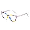 Nova moda TR90 inserir anti-azul primavera europeia e americana avant-garde espelho plano ins net popular olho de gato passarela óculos
