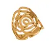 Anillo Abierto Hidráulico de Moda Transfronterizo con Líneas Irregulares Geométricas de Acero de Titanio Anillo Abierto de Moda para Hombres y Mujeres