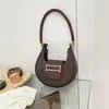 Bolso de Hombro Simple, Fresco, Dulce, Estilo Occidental para Mujer 2025 Nuevo Redondo Versátil Bolso de Axila Patrón de Cocodrilo Bolso tipo Empanada