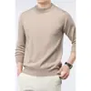 Suéter masculino de lã merino fino de 12 pontos, gola redonda, cor sólida, para outono e inverno, camisa de lã de manga comprida para homens jovens e de meia-idade, comércio exterior transfronteiriço