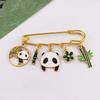 Broche de Metal Estilo Chino Panda con Goteo de Aceite Broche Tendencia Nacional Lindo Bambú Elegante Nicho Accesorios para Sudaderas Productos de Moda