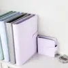 Livro de Cartões PU Cor Sólida Macaron A5 Quatro Compartimentos Folha Solta Estudante Caça-Famosos Pequeno Cartão Armazenamento Foto
