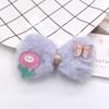 Lazo de peluche de otoño e invierno hecho a mano con mariposa acrílica, accesorios para el cabello para niños, accesorios para ropa, zapatos y bolsos