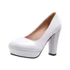 Vestido de Cuatro Estaciones Zapatos de Trabajo para Mujer talla grande Tacones Altos Negros Etiqueta Punta Redonda Tacón Grueso Zapatos de Vestir Profesionales 10cm (Nuevo)