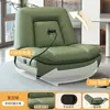 Sillón sofá individual, sofá cápsula espacial, sofá reclinable eléctrico giratorio para sala de estar, mecedora multifuncional de cuero WY