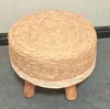 Banqueta para Cambiar Zapatos, Banqueta de Madera Maciza para Cambiar Zapatos, Taburete Pequeño, Puf de Tela, Taburete para Probarse Zapatos, Banco Redondo de Tres Patas, Taburete Sofá para Niños, Taburete Bajo