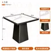 Mesa de Jantar e Cadeiras de Pedra Sinterizada Branca Barriga de Peixe de Luxo Leve para Apartamento Pequeno em Casa Mesa de Jantar Restaurante Ocidental Mesa Longa Mesa Redonda Conjunto de Cadeiras Estofadas Macias