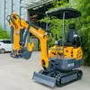 Fabricante direto escavadeira de esteira de 1,5 tonelada, mini escavadeira hidráulica pequena, mini escavadeira de construção com acessórios intercambiáveis