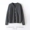 Cardigan Jacket de Cachemir Puro Cepillado para Mujer, Cuello Redondo Casual Simple, Estilo Suave Otoño e Invierno, Cardigan de Cachemir Perezoso