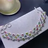 2024 Nuevo Otoño Pulsera de Turmalina Natural Chapada en Platino de Plata S925 Piedra Principal 3X4Mm Venta Directa de Fábrica
