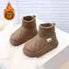 Sapatos de algodão para meninas, botas curtas de inverno forradas com fleece e espessadas para crianças, sapatos tipo meia da moda para meninas, botas de neve quentes para bebês, sapatos para crianças pequenas