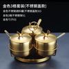 304 Aço Inoxidável Tempero Jar Combinação Set Estilo Coreano Comercial Caixa de Tempero Dourado Jarra de Tempero Pimenta Óleo Salt Jar
