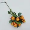 7 Rosas de Flocos de Neve Pequenas Individuais com Bordas Queimadas, Rosas Retrô, Adereços de Fotografia, Fundo Falso, Flores de Seda Florais para Sala de Estar
