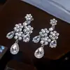 Nuevos Pendientes Exquisitos de Aleación con Pedrería para Novia Accesorios para el Cabello Brillantes de Lujo Accesorios Japoneses y Coreanos para Maquillaje de Novia al por Mayor