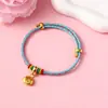 Pulsera Zongzi de Hortensia del Día de Mayo, Nueva Cuerda Roja Tejida a Mano para Niños y Bebés, Pulsera de Cuentas DIY de Alta Calidad