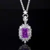 Nuevo traje de joyería Huabi para otoño e invierno diamante de alto carbono corte flor de hielo cobre incrustado colgante de lujo piedra principal 12*16