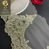 En stock encaje de malla de encaje de bordado soluble en agua con hilo dorado ribete para falda accesorios de ropa fabricante de tela al por mayor