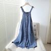 Vestido de tirantes de mezclilla a la moda para mujer, de longitud media, casual de verano, versátil, adelgazante, con caída, abertura, corte A