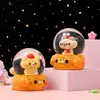 Adornos Creativos Lindos de Bola de Agua Luminosa para Escritorio de Mascotas, Adornos de Decoración Electrónica con Luz de Bola de Cristal de Animal de Papas Fritas Lindas