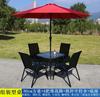 Mesa y silla de jardín para exteriores, patio exterior, balcón, plegable, de ocio, pequeña, de hierro, para exteriores, mesa y silla, impermeable, con combinación de sombrilla