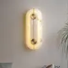 Luminária de parede de fundo para sala de estar em mármore natural e cobre total, designer de arte, luz francesa de luxo, luminária de cabeceira italiana para quarto
