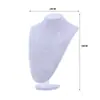 Modelo de cuello de terciopelo negro flocado en forma de V, soporte para collar de retrato, soporte para exhibición de joyería de collar con colgante