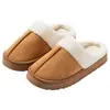 Pantuflas de Algodón Afelpado de Gamuza Unisex Otoño/Invierno Interior Suela Gruesa Antideslizantes Uso en Oficina Hogar Pantuflas de Algodón con Pelo