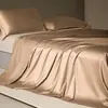 Lençol de Cama 100% Algodão Classe A Fio Duplo 100s Algodão Egípcio Cetim Algodão de Fibra Longa Sono Nu Quatro Estações Uso Doméstico Fronha Venda por Atacado
