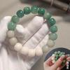 Pulsera de Semillas de Bodhi de Jade Blanco, Pulsera de Semillas de Bodhi para Mujer, Cuentas de Oración Budistas, Joyería de Mano para Hombre