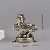 Figura de Caballo de Latón Puro, Símbolo de Éxito Instantáneo y Riqueza, Caballo que Pasa Dinero, Mascota de Té Decorativa Vintage para Escritorio, Adorno de Cobre