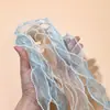 Nueva Cinta de Hilo de Pescado de Perlas de Doble Cara, Cinta de Hilo Ondulado de Organza Transparente, Material de Poliéster, Diadema de Cabello Hecha a Mano