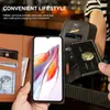 Funda tipo libro de cuero adecuada para Redmi 12C/Note14/15 Pro, funda de teléfono de negocios anti-caídas