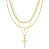 Amazon Transfronterizo Nuevo Collar con 26 Letras Iniciales Moda Colgante de Cruz Personalizado Collar Multicapa Joyería para Mujer