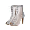 Sandalias de tacón fino de comercio exterior para mujer, tallas 34-48, sandalias abiertas transfronterizas europeas y americanas con suela de goma, sandalias de tacón alto para mujer con cremallera trasera