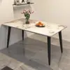 Juego de mesa y sillas de comedor de pizarra para uso doméstico en apartamentos pequeños, mesa de comedor rectangular moderna de lujo ligero para sala de estar
