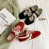 Sapatos de Treinamento Moral com Solado Plano Vermelho Retrô Forrest Gump Sapatos Individuais Sandálias com Tira de Microfibra Sichuan Chengdu Bico Redondo Europeu e Americano