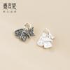 Plata Esterlina 925 Plata Tailandesa Envejecida Colgante de Mariposa Plata DIY Colgante para Pulsera Material de Cuerda Tejida a Mano Accesorios S0025